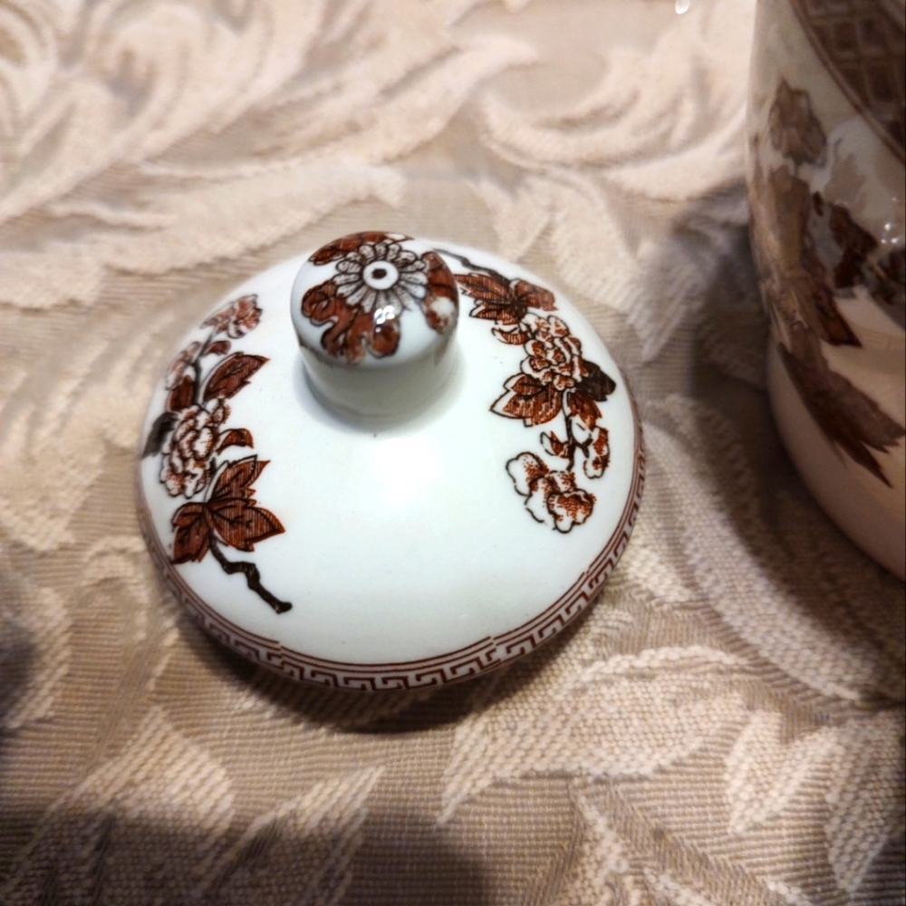 🍂⛩️🍂Beautiful True Antique Nasco Japan Asian Oriental Ceramic Sugar Bowl & Lid - Picture 6 of 14